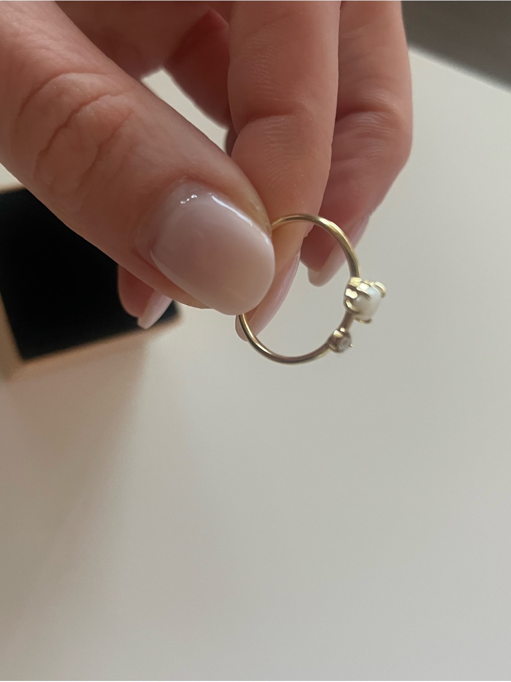 Stone And Strand White Opal Love Ring - Gold Size 5 — image 8 of 8